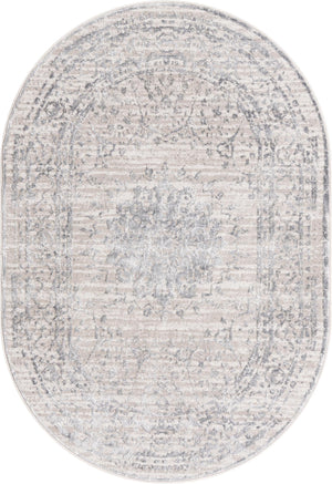 Gray 4' x 6' Aberdeen Oval Area Rug 60% Polypropylene & 40% Polyester Living Dining Office Room Carpet for Sale at Rug Engine