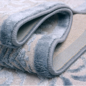 Blue 4' x 4' Aberdeen Octagon Area Rug 60% Polypropylene & 40% Polyester Living Dining Office Room Carpet for Sale at Rug Engine