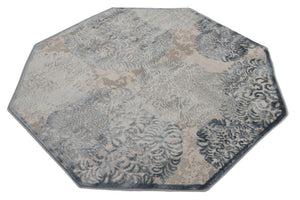 Blue 4' x 4' Aberdeen Octagon Area Rug 60% Polypropylene & 40% Polyester Living Dining Office Room Carpet for Sale at Rug Engine