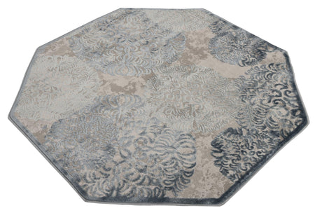 Blue 4' x 4' Aberdeen Octagon Area Rug 60% Polypropylene & 40% Polyester Living Dining Office Room Carpet for Sale at Rug Engine