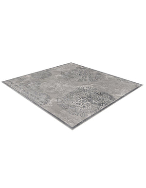 Gray 5' 3 x 5' 3 Aberdeen Square Area Rug 60% Polypropylene & 40% Polyester Living Dining Office Room Carpet for Sale at Rug Engine