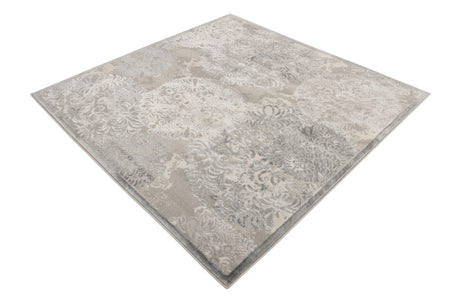 Gray 5' 3 x 5' 3 Aberdeen Square Area Rug 60% Polypropylene & 40% Polyester Living Dining Office Room Carpet for Sale at Rug Engine