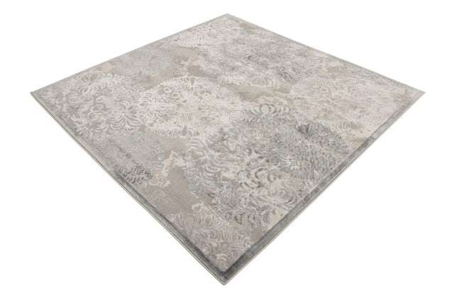 Gray 5' 3 x 5' 3 Aberdeen Square Area Rug 60% Polypropylene & 40% Polyester Living Dining Office Room Carpet for Sale at Rug Engine