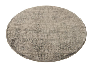 Gray 5' 3 x 5' 3 Aberdeen Round Area Rug 60% Polypropylene & 40% Polyester Living Dining Office Room Carpet for Sale at Rug Engine