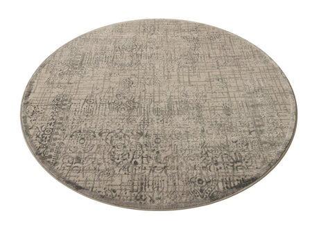 Gray 5' 3 x 5' 3 Aberdeen Round Area Rug 60% Polypropylene & 40% Polyester Living Dining Office Room Carpet for Sale at Rug Engine