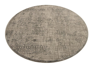 Gray 5' 3 x 5' 3 Aberdeen Round Area Rug 60% Polypropylene & 40% Polyester Living Dining Office Room Carpet for Sale at Rug Engine