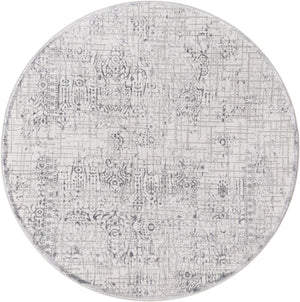 Gray 5' 3 x 5' 3 Aberdeen Round Area Rug 60% Polypropylene & 40% Polyester Living Dining Office Room Carpet for Sale at Rug Engine