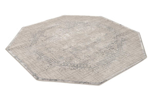 Gray 5' 3 x 5' 3 Aberdeen Octagon Area Rug 60% Polypropylene & 40% Polyester Living Dining Office Room Carpet for Sale at Rug Engine