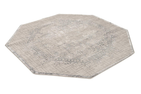 Gray 5' 3 x 5' 3 Aberdeen Octagon Area Rug 60% Polypropylene & 40% Polyester Living Dining Office Room Carpet for Sale at Rug Engine