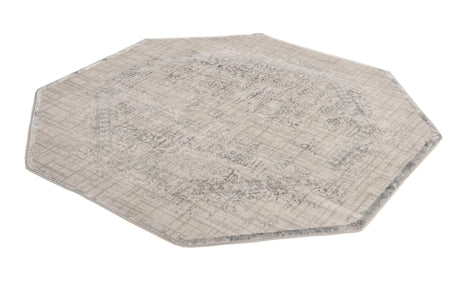 Gray 5' 3 x 5' 3 Aberdeen Octagon Area Rug 60% Polypropylene & 40% Polyester Living Dining Office Room Carpet for Sale at Rug Engine