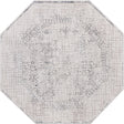 Gray 5' 3 x 5' 3 Aberdeen Octagon Area Rug 60% Polypropylene & 40% Polyester Living Dining Office Room Carpet for Sale at Rug Engine