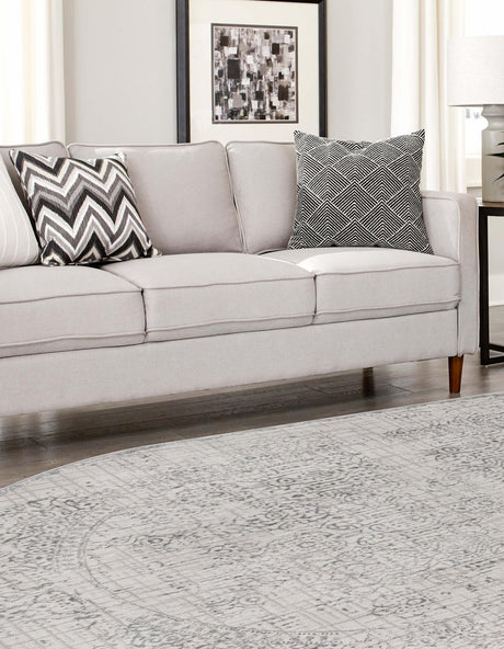 Gray 4' x 6' Aberdeen Oval Area Rug 60% Polypropylene & 40% Polyester Living Dining Office Room Carpet for Sale at Rug Engine