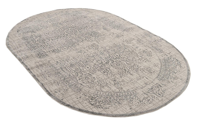 Gray 5' 3 x 8' Aberdeen Oval Area Rug 60% Polypropylene & 40% Polyester Living Dining Office Room Carpet for Sale at Rug Engine