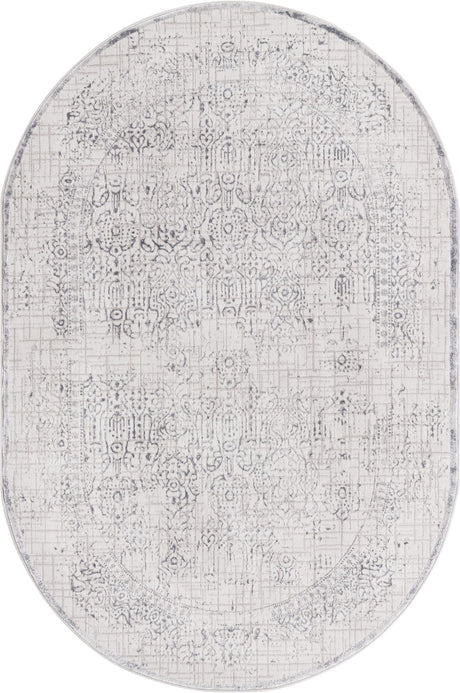 Gray 5' 3 x 8' Aberdeen Oval Area Rug 60% Polypropylene & 40% Polyester Living Dining Office Room Carpet for Sale at Rug Engine