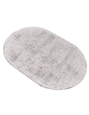 Gray 4' x 6' Aberdeen Oval Area Rug 60% Polypropylene & 40% Polyester Living Dining Office Room Carpet for Sale at Rug Engine