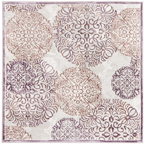 Violet 5' 3 x 5' 3 Aberdeen Square Area Rug 60% Polypropylene & 40% Polyester Living Dining Office Room Carpet for Sale at Rug Engine