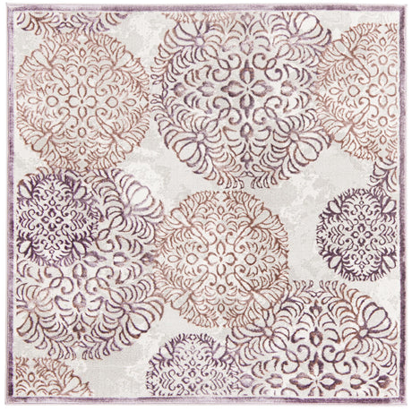 Violet 5' 3 x 5' 3 Aberdeen Square Area Rug 60% Polypropylene & 40% Polyester Living Dining Office Room Carpet for Sale at Rug Engine