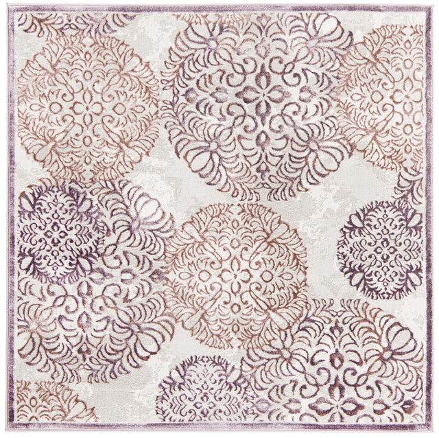 Violet 5' 3 x 5' 3 Aberdeen Square Area Rug 60% Polypropylene & 40% Polyester Living Dining Office Room Carpet for Sale at Rug Engine