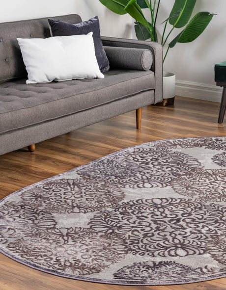 Violet 5' 3 x 8' Aberdeen Oval Area Rug 60% Polypropylene & 40% Polyester Living Dining Office Room Carpet for Sale at Rug Engine