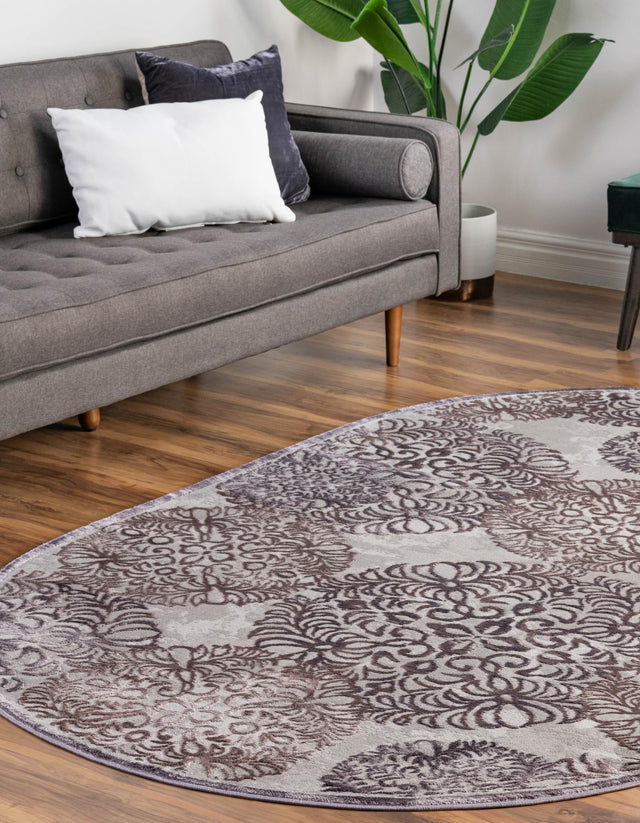 Violet 5' 3 x 8' Aberdeen Oval Area Rug 60% Polypropylene & 40% Polyester Living Dining Office Room Carpet for Sale at Rug Engine