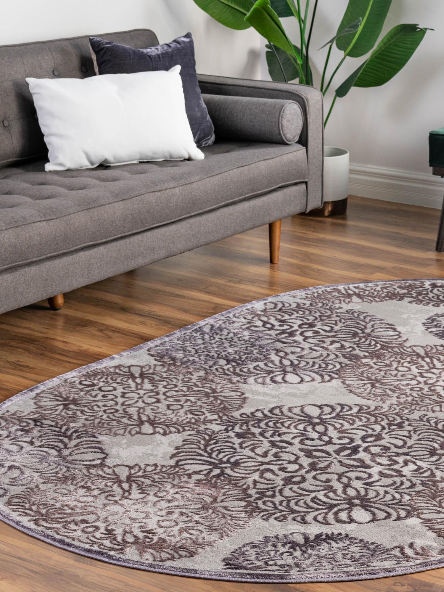 Violet 4' x 6' Aberdeen Oval Area Rug 60% Polypropylene & 40% Polyester Living Dining Office Room Carpet for Sale at Rug Engine