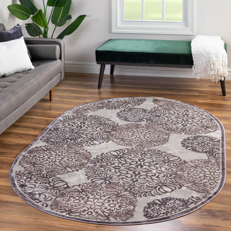 Violet 5' 3 x 8' Aberdeen Oval Area Rug 60% Polypropylene & 40% Polyester Living Dining Office Room Carpet for Sale at Rug Engine