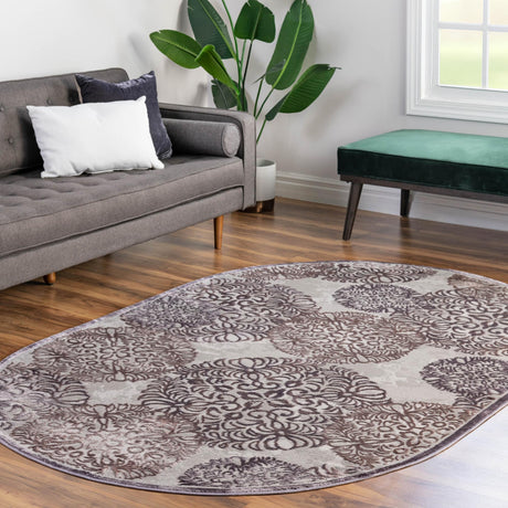 Violet 5' 3 x 8' Aberdeen Oval Area Rug 60% Polypropylene & 40% Polyester Living Dining Office Room Carpet for Sale at Rug Engine
