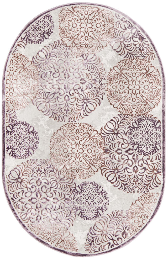 Violet 5' 3 x 8' Aberdeen Oval Area Rug 60% Polypropylene & 40% Polyester Living Dining Office Room Carpet for Sale at Rug Engine