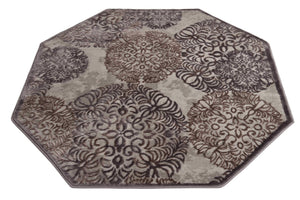 Violet 4' x 4' Aberdeen Octagon Area Rug 60% Polypropylene & 40% Polyester Living Dining Office Room Carpet for Sale at Rug Engine
