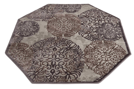 Violet 4' x 4' Aberdeen Octagon Area Rug 60% Polypropylene & 40% Polyester Living Dining Office Room Carpet for Sale at Rug Engine