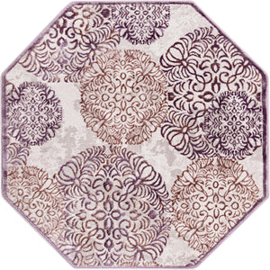 Violet 4' x 4' Aberdeen Octagon Area Rug 60% Polypropylene & 40% Polyester Living Dining Office Room Carpet for Sale at Rug Engine