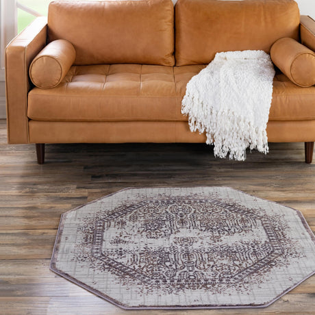 Violet 4' x 4' Aberdeen Octagon Area Rug 60% Polypropylene & 40% Polyester Living Dining Office Room Carpet for Sale at Rug Engine