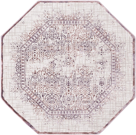 Violet 5' 3 x 5' 3 Aberdeen Octagon Area Rug 60% Polypropylene & 40% Polyester Living Dining Office Room Carpet for Sale at Rug Engine