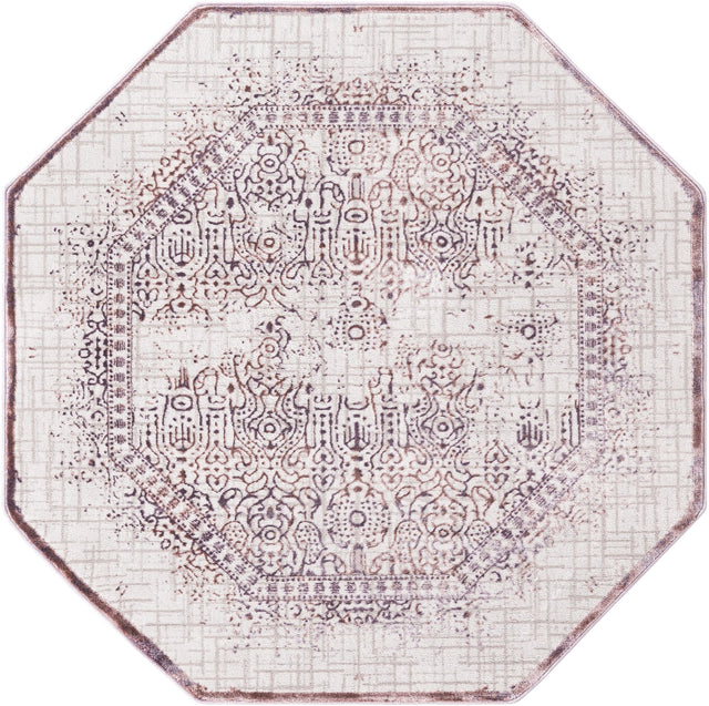 Violet 5' 3 x 5' 3 Aberdeen Octagon Area Rug 60% Polypropylene & 40% Polyester Living Dining Office Room Carpet for Sale at Rug Engine