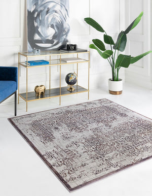 Violet 5' 3 x 5' 3 Aberdeen Square Area Rug 60% Polypropylene & 40% Polyester Living Dining Office Room Carpet for Sale at Rug Engine