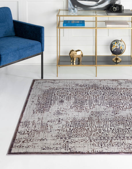 Violet 5' 3 x 5' 3 Aberdeen Square Area Rug 60% Polypropylene & 40% Polyester Living Dining Office Room Carpet for Sale at Rug Engine