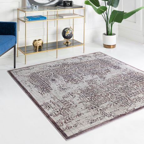 Violet 5' 3 x 5' 3 Aberdeen Square Area Rug 60% Polypropylene & 40% Polyester Living Dining Office Room Carpet for Sale at Rug Engine