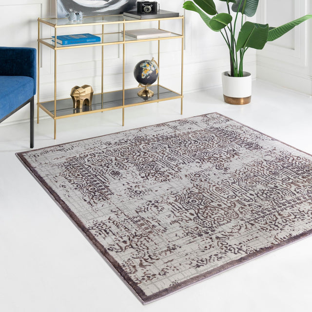 Violet 5' 3 x 5' 3 Aberdeen Square Area Rug 60% Polypropylene & 40% Polyester Living Dining Office Room Carpet for Sale at Rug Engine
