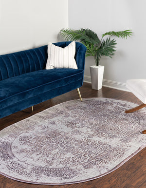 Violet 5' 3 x 8' Aberdeen Oval Area Rug 60% Polypropylene & 40% Polyester Living Dining Office Room Carpet for Sale at Rug Engine