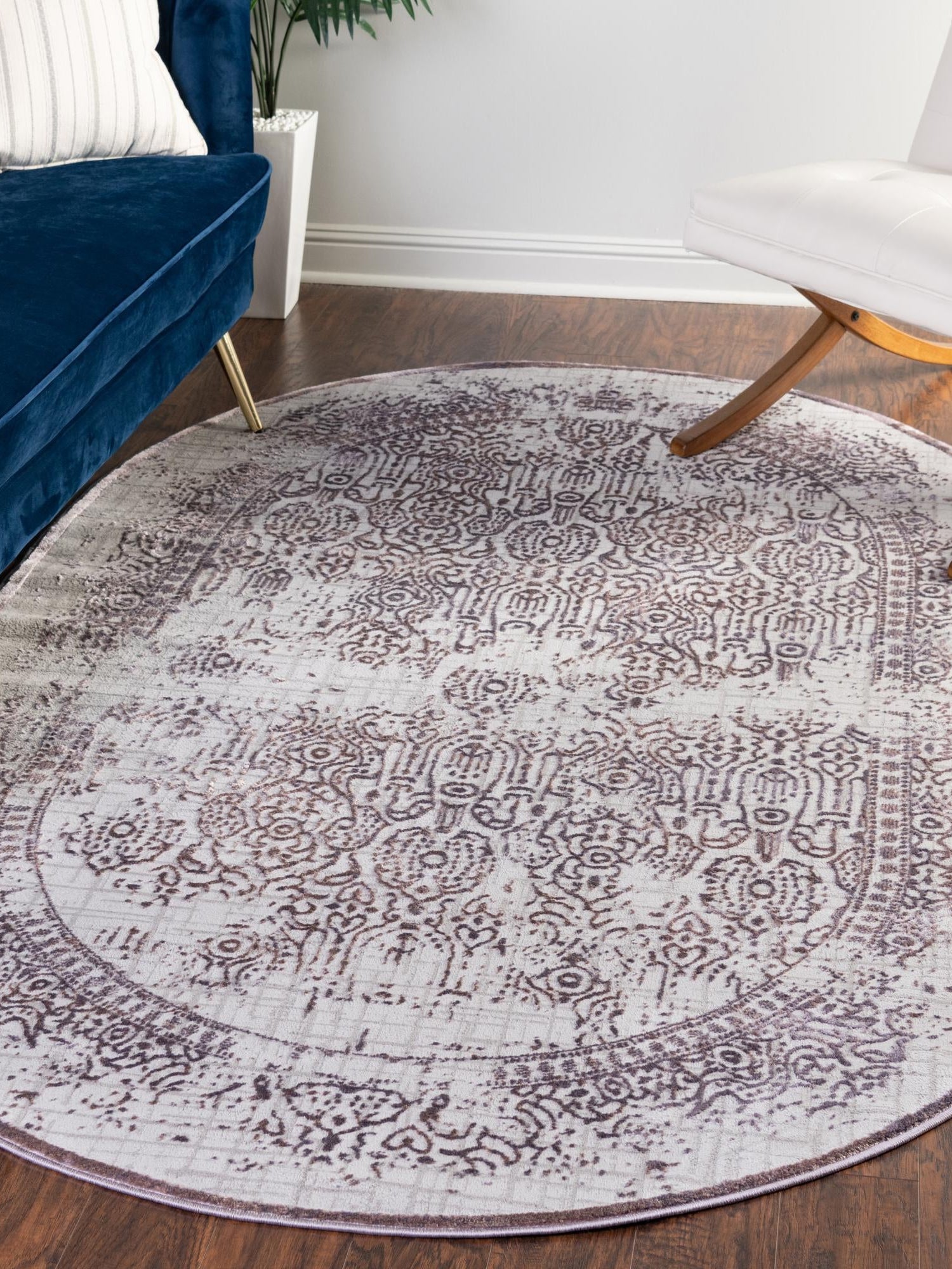 Violet 4' x 6' Aberdeen Oval Area Rug 60% Polypropylene & 40% Polyester Living Dining Office Room Carpet for Sale at Rug Engine