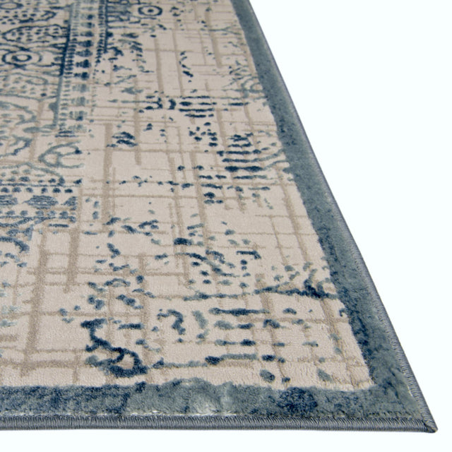Blue 5' 3 x 5' 3 Aberdeen Square Area Rug 60% Polypropylene & 40% Polyester Living Dining Office Room Carpet for Sale at Rug Engine