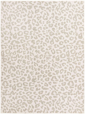 Ivory Gray 9' x 12' Outdoor Safari Rectangle Area Rug Weather Resistant for Patio, Deck, Terrace, Balcony, Porch Animal Print Wildlife Nature Carpet for Sale at Rug Engine