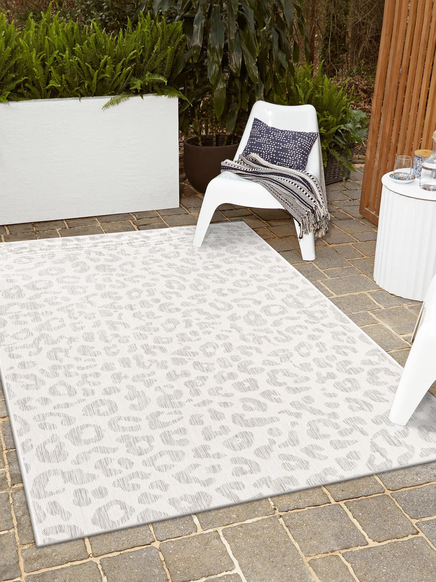 Ivory Gray 10' x 14' 1 Outdoor Safari Rectangle Area Rug Weather Resistant for Patio, Deck, Terrace, Balcony, Porch Animal Print Wildlife Nature Carpet for Sale at Rug Engine