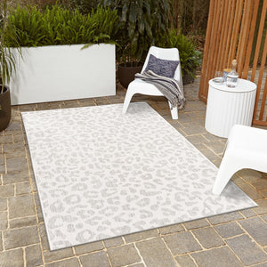 Ivory Gray 10' x 14' 1 Outdoor Safari Rectangle Rug