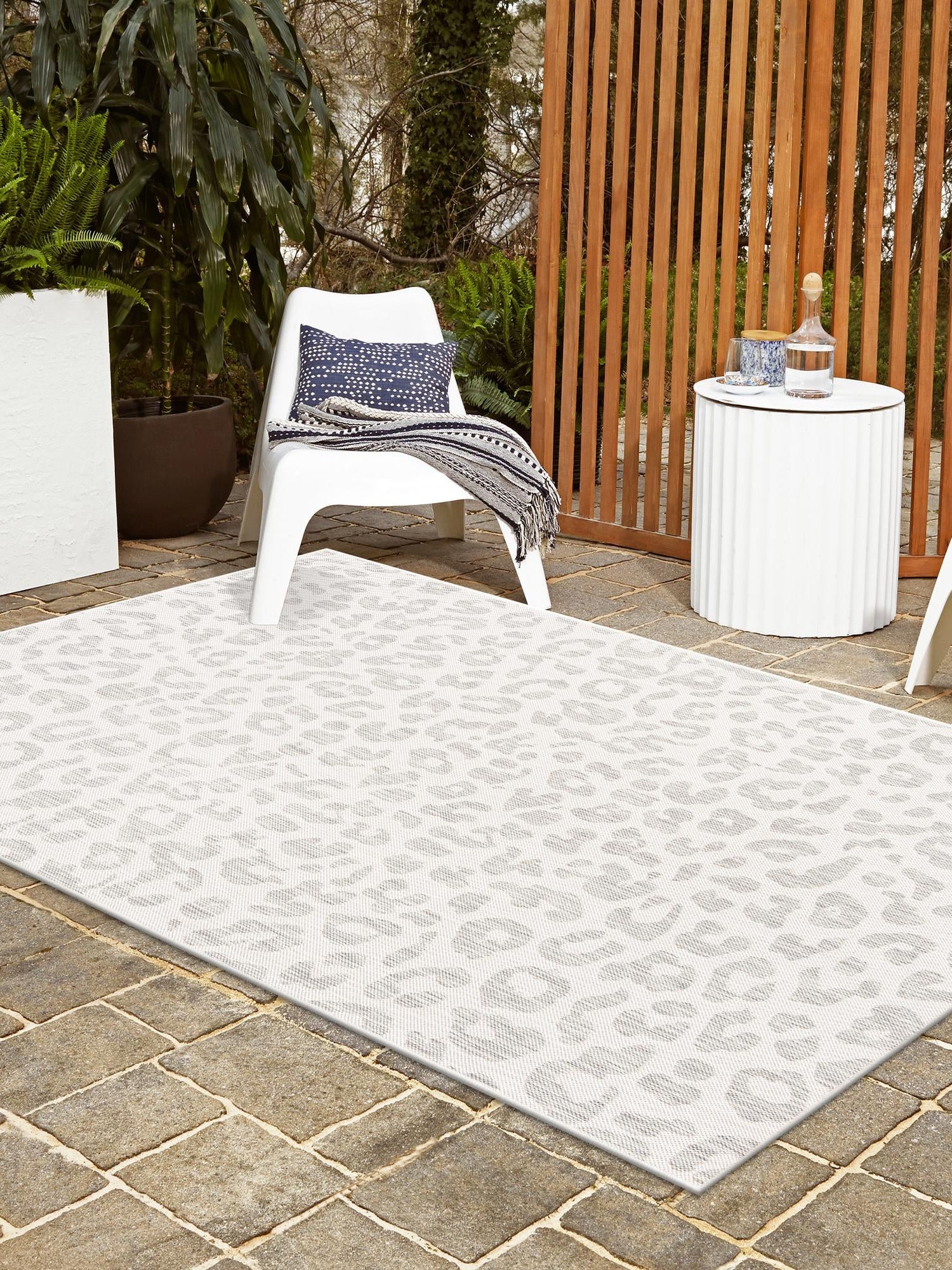Ivory Gray 10' x 14' 1 Outdoor Safari Rectangle Area Rug Weather Resistant for Patio, Deck, Terrace, Balcony, Porch Animal Print Wildlife Nature Carpet for Sale at Rug Engine