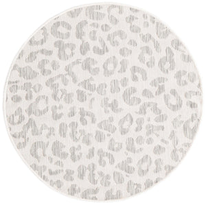 Ivory Gray 3' 1 x 3' 1 Outdoor Safari Round Area Rug Weather Resistant for Patio, Deck, Terrace, Balcony, Porch Animal Print Wildlife Nature Carpet for Sale at Rug Engine