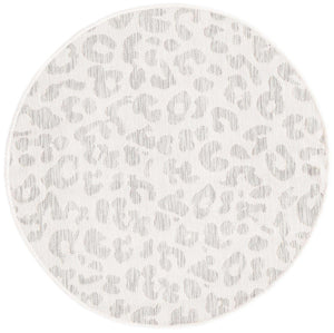 Ivory Gray 3' 1 x 3' 1 Outdoor Safari Round Area Rug Weather Resistant for Patio, Deck, Terrace, Balcony, Porch Animal Print Wildlife Nature Carpet for Sale at Rug Engine