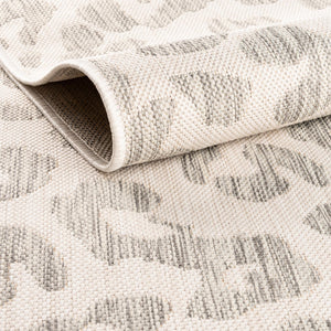 Ivory Gray 10' x 10' Outdoor Safari Square Area Rug Weather Resistant for Patio, Deck, Terrace, Balcony, Porch Animal Print Wildlife Nature Carpet for Sale at Rug Engine