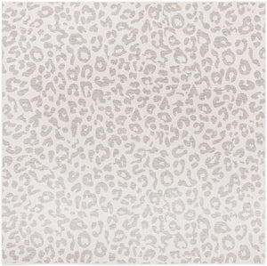 Ivory Gray 10' x 10' Outdoor Safari Square Area Rug Weather Resistant for Patio, Deck, Terrace, Balcony, Porch Animal Print Wildlife Nature Carpet for Sale at Rug Engine