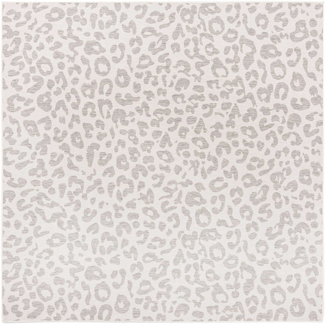 Ivory Gray 10' x 10' Outdoor Safari Square Area Rug Weather Resistant for Patio, Deck, Terrace, Balcony, Porch Animal Print Wildlife Nature Carpet for Sale at Rug Engine